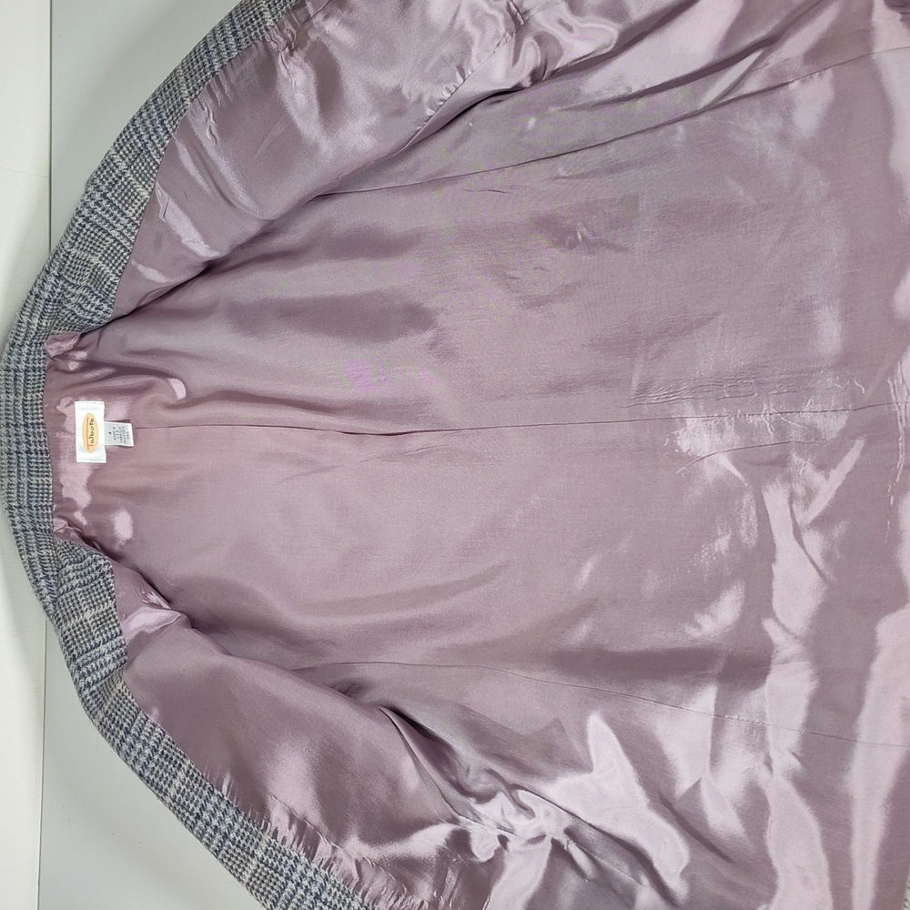 Vintage Talbots gray plaid wool alpaca blazer jacket 4 - Picture 10 of 12